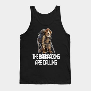 cool hiking season dog cartoon mountaineering backpacking mountain climbing nature lover traveling trekking Tank Top